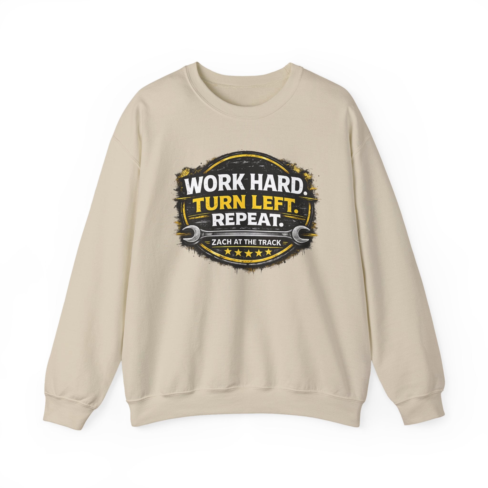 Work Hard Turn Left Repeat Unisex Crewneck