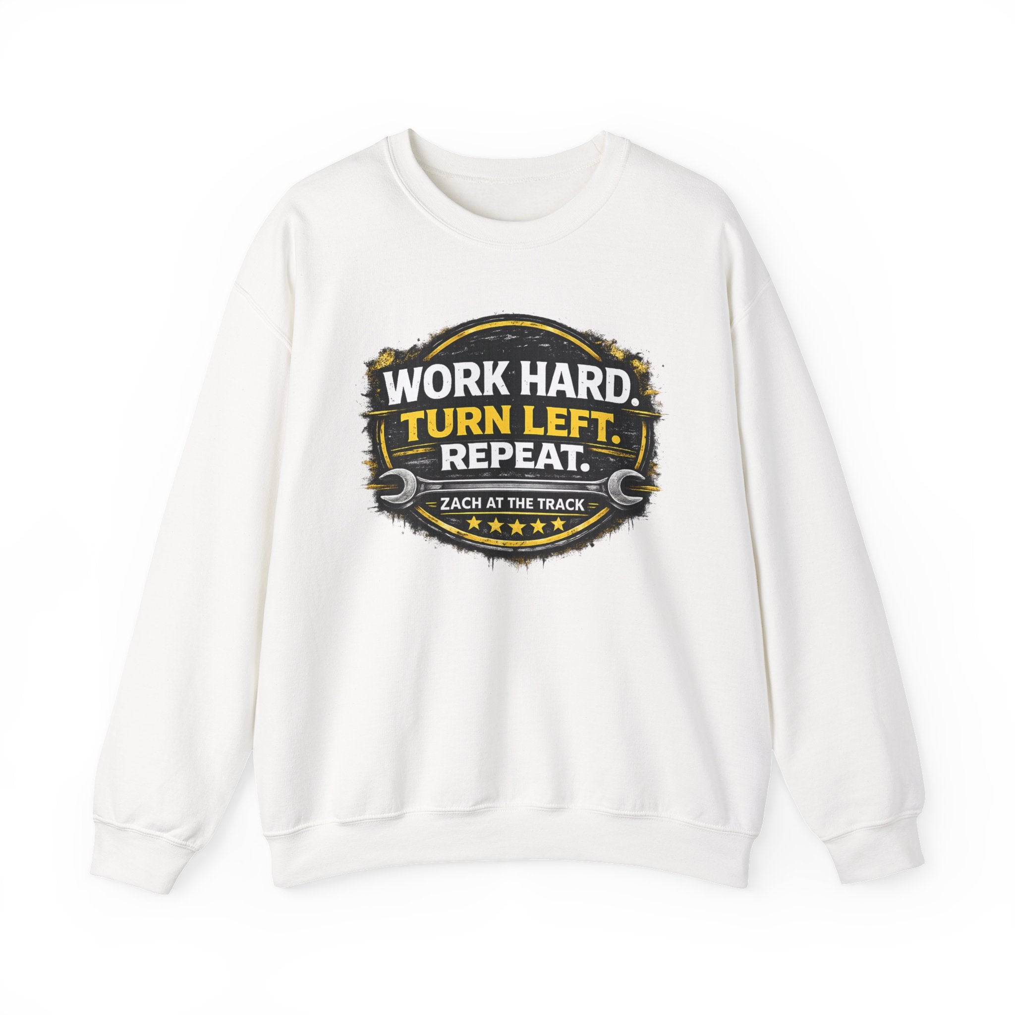 Work Hard Turn Left Repeat Unisex Crewneck