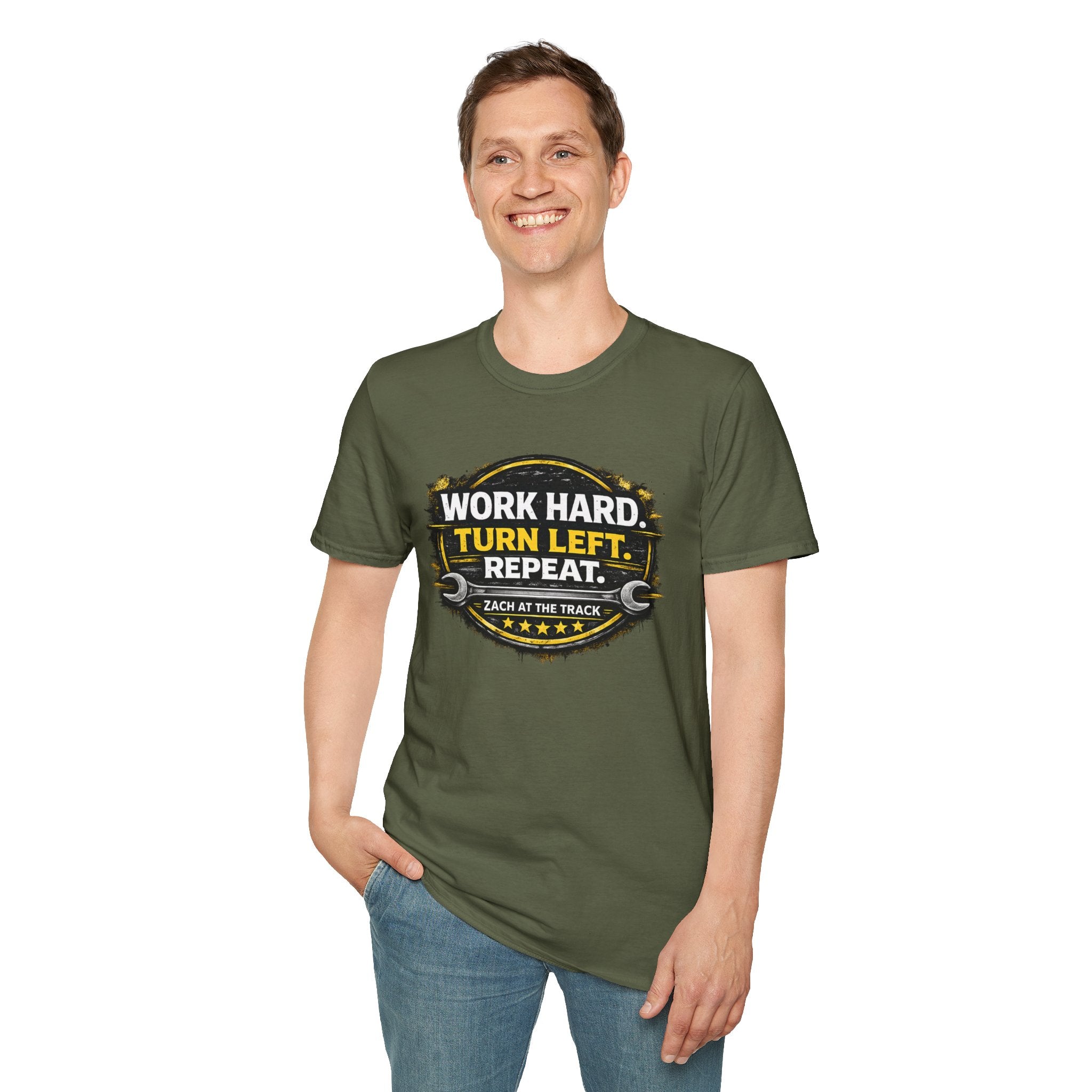 Work Hard Turn Left Repeat Unisex T-Shirt