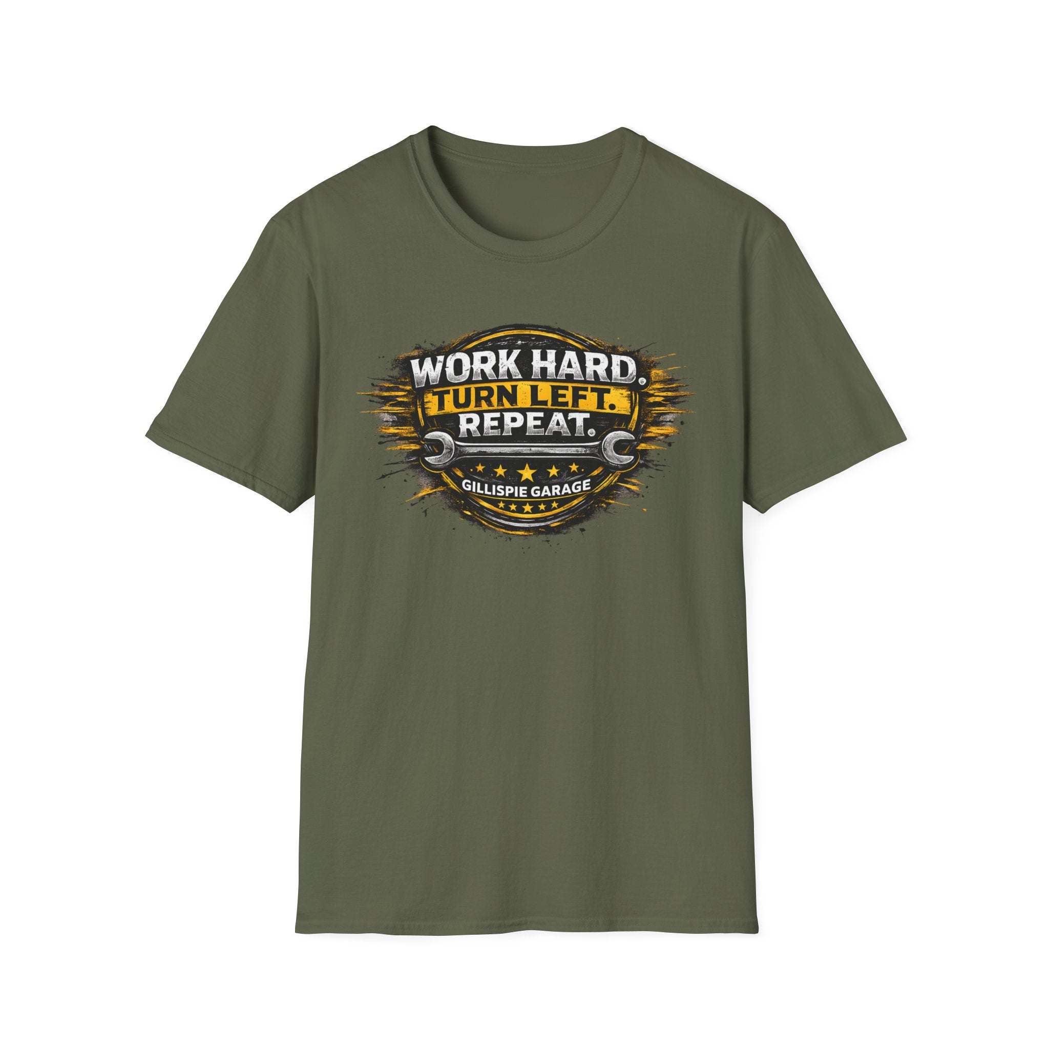 Work Hard Turn Left Repeat Unisex T-Shirt