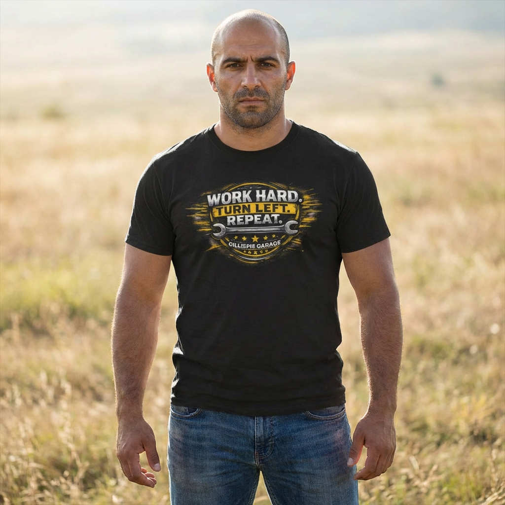 Work Hard Turn Left Repeat Unisex T-Shirt