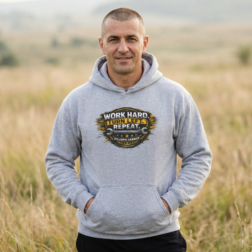 Work Hard Turn Left Repeat Unisex Hoodie