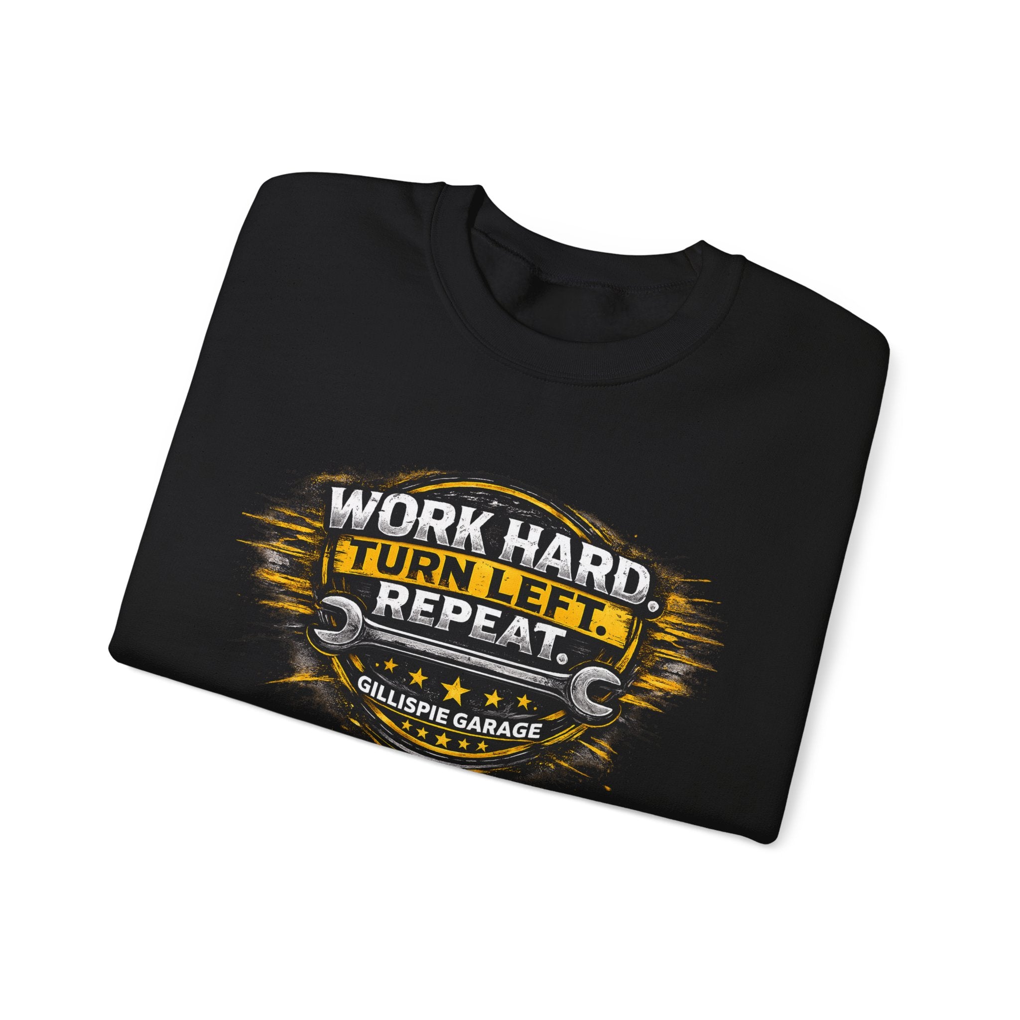 Work Hard Turn Left Repeat Unisex Crewneck